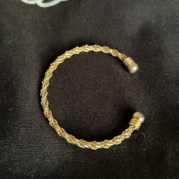 Gold Braided Cuff Bracelet - Womens Bracelet - Womens Accessories - Costume - Picture 2 of 4